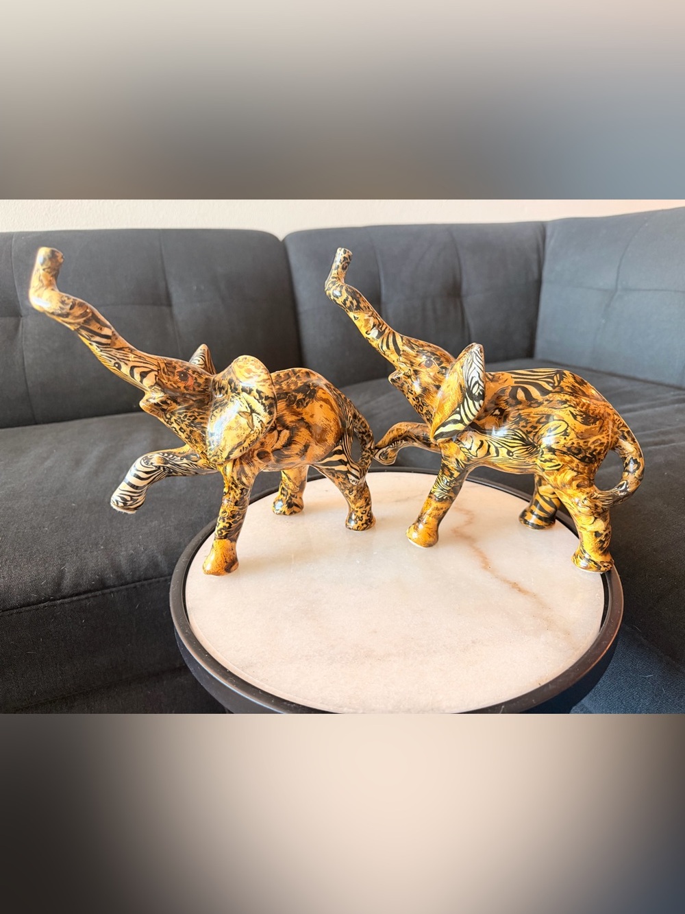 La Vie Vintage Safari Patchwork Elephant Pair